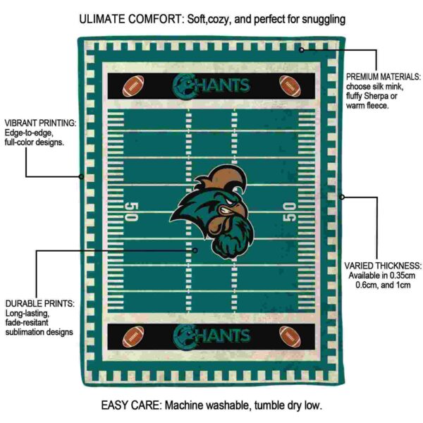 coastal carolina chanticleers football field green blanket new arrival