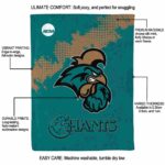 coastal carolina chanticleers grunge texture green blanket new arrival
