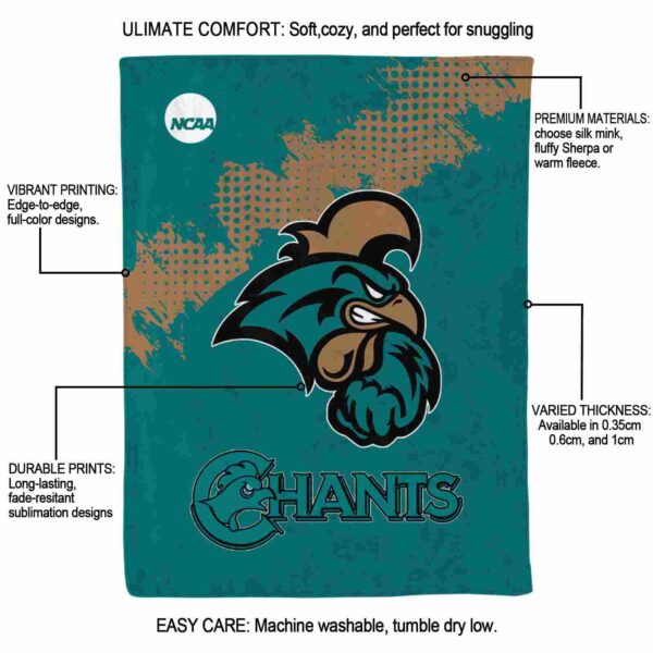 coastal carolina chanticleers grunge texture green blanket new arrival