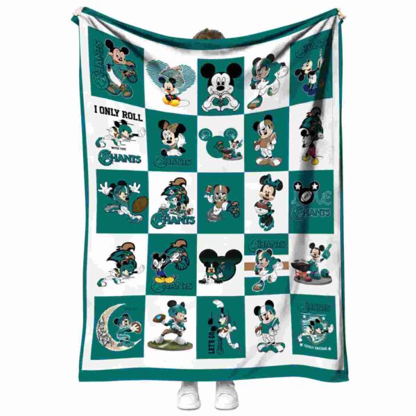 coastal carolina chanticleers mickey minnie green white blanket best selling