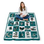 coastal carolina chanticleers mickey minnie green white blanket high quality