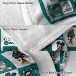 coastal carolina chanticleers mickey minnie green white blanket premium grade
