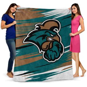 coastal carolina chanticleers paint streaks green white blanket fashion forward