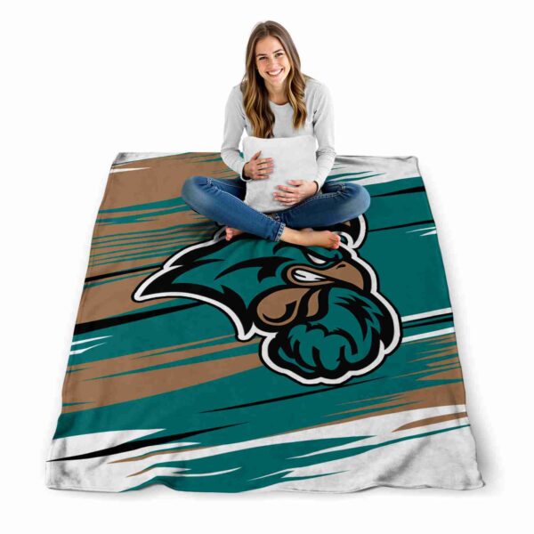 coastal carolina chanticleers paint streaks green white blanket high quality