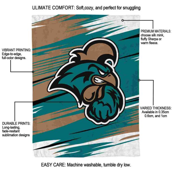 coastal carolina chanticleers paint streaks green white blanket new arrival