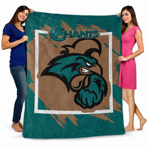 coastal carolina chanticleers splatter effect green blanket fashion forward