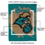 coastal carolina chanticleers splatter effect green blanket best selling
