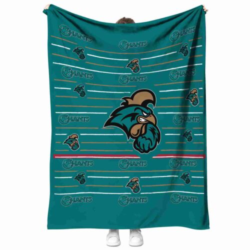 coastal carolina chanticleers striped pattern green blanket best selling