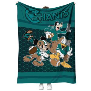 coastal carolina chanticleers three musketeers green blanket best selling