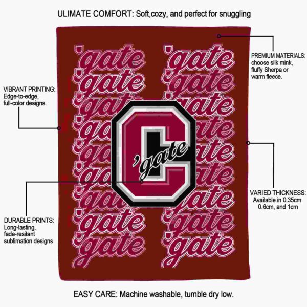 colgate raiders fan pride maroon blanket new arrival