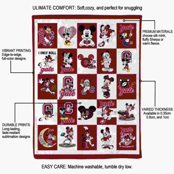 colgate raiders mickey minnie maroon white blanket new arrival