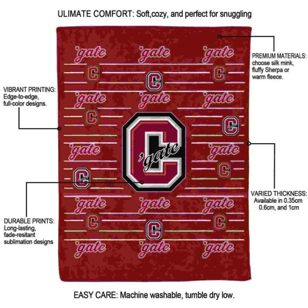 colgate raiders striped pattern maroon blanket new arrival