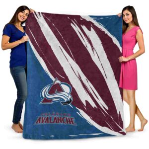 colorado avalanche brushstrokes burgundy white blanket fashion forward