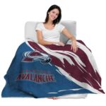 colorado avalanche brushstrokes burgundy white blanket best selling