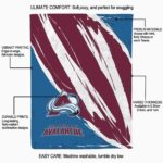 colorado avalanche brushstrokes burgundy white blanket best selling
