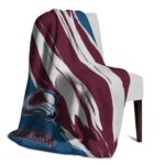 colorado avalanche brushstrokes burgundy white blanket best selling
