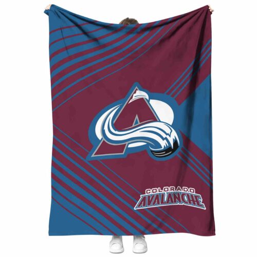 colorado avalanche diagonal stripes burgundy blanket best selling