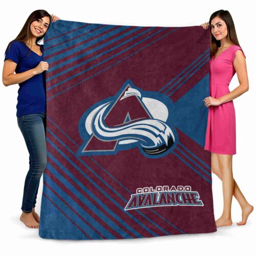colorado avalanche diagonal stripes burgundy blanket fashion forward