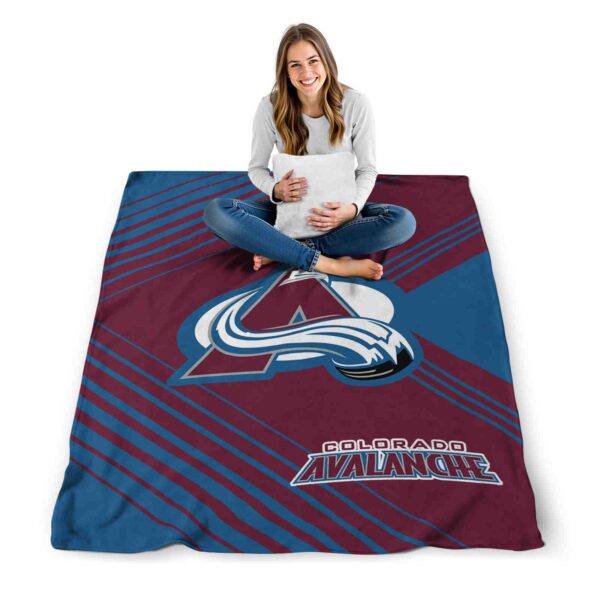 colorado avalanche diagonal stripes burgundy blanket high quality
