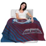 colorado avalanche diagonal stripes burgundy blanket latest model