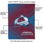 colorado avalanche diagonal stripes burgundy blanket new arrival