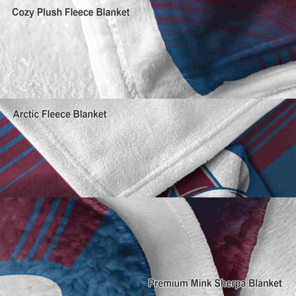 colorado avalanche diagonal stripes burgundy blanket premium grade