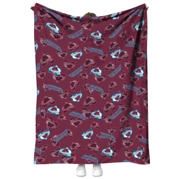 colorado avalanche diehard fans burgundy blanket best selling