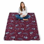 colorado avalanche diehard fans burgundy blanket high quality
