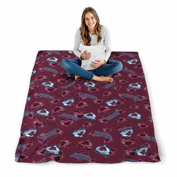 colorado avalanche diehard fans burgundy blanket high quality