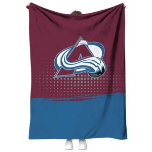 colorado avalanche gradient dots burgundy blanket best selling