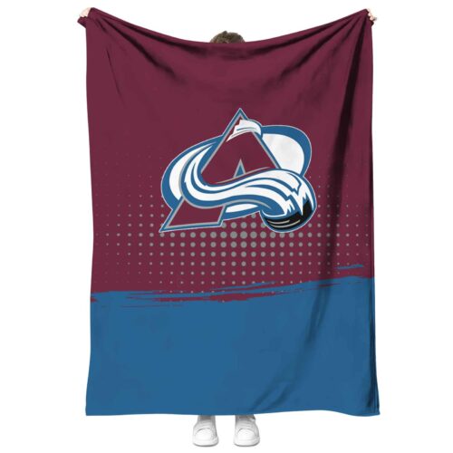 colorado avalanche gradient dots burgundy blanket best selling
