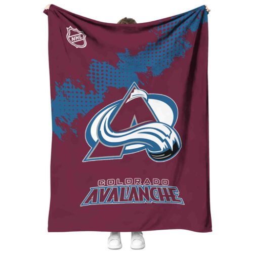 colorado avalanche grunge texture burgundy blanket best selling