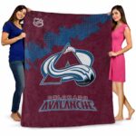 colorado avalanche grunge texture burgundy blanket best selling