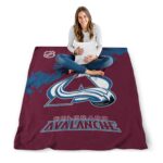 colorado avalanche grunge texture burgundy blanket best selling