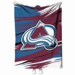 colorado avalanche paint streaks burgundy white blanket best selling
