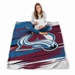 colorado avalanche paint streaks burgundy white blanket best selling