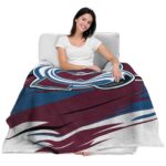 colorado avalanche paint streaks burgundy white blanket best selling