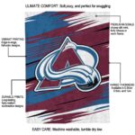 colorado avalanche paint streaks burgundy white blanket best selling
