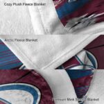 colorado avalanche paint streaks burgundy white blanket best selling