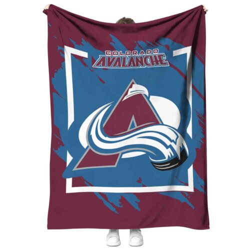colorado avalanche splatter effect burgundy blanket best selling
