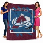 colorado avalanche splatter effect burgundy blanket best selling