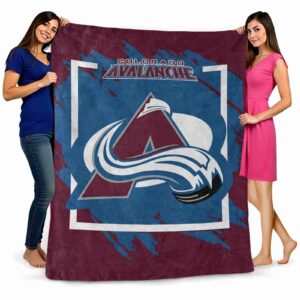 colorado avalanche splatter effect burgundy blanket fashion forward