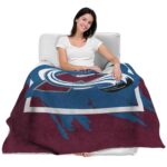 colorado avalanche splatter effect burgundy blanket best selling