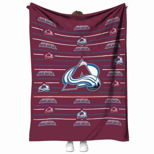 colorado avalanche striped pattern burgundy blanket best selling