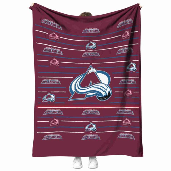 colorado avalanche striped pattern burgundy blanket best selling