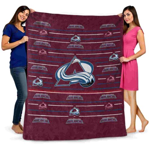 colorado avalanche striped pattern burgundy blanket fashion forward