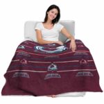 colorado avalanche striped pattern burgundy blanket latest model