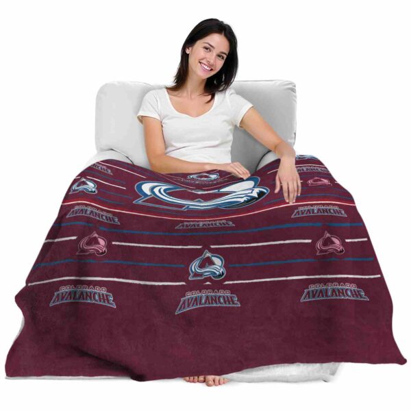 colorado avalanche striped pattern burgundy blanket latest model
