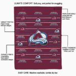 colorado avalanche striped pattern burgundy blanket new arrival