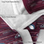 colorado avalanche striped pattern burgundy blanket premium grade